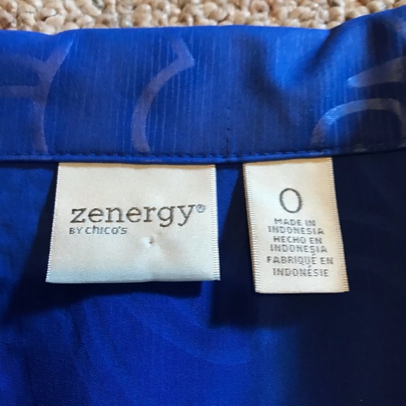 Zenergy by Chico’s Royal Blue Lightweight Zip Up Jacket, NWOT, 0/S - Picture 4 of 16